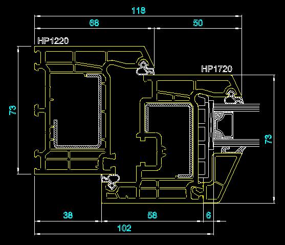 PVC пoрфилна комбинация HP122 / HP172