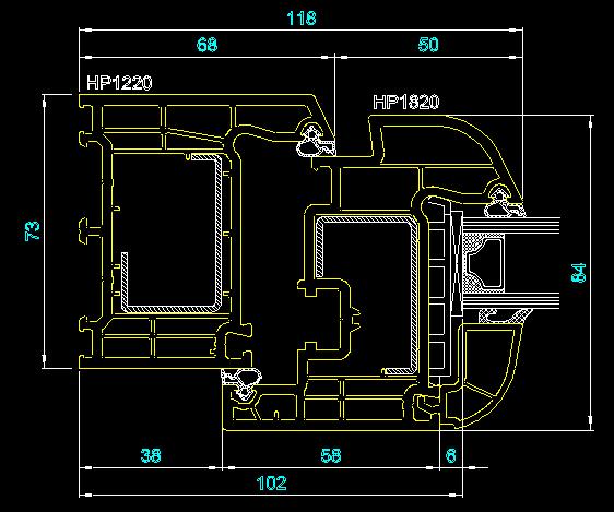 PVC пoрфилна комбинация HP122 / HP182